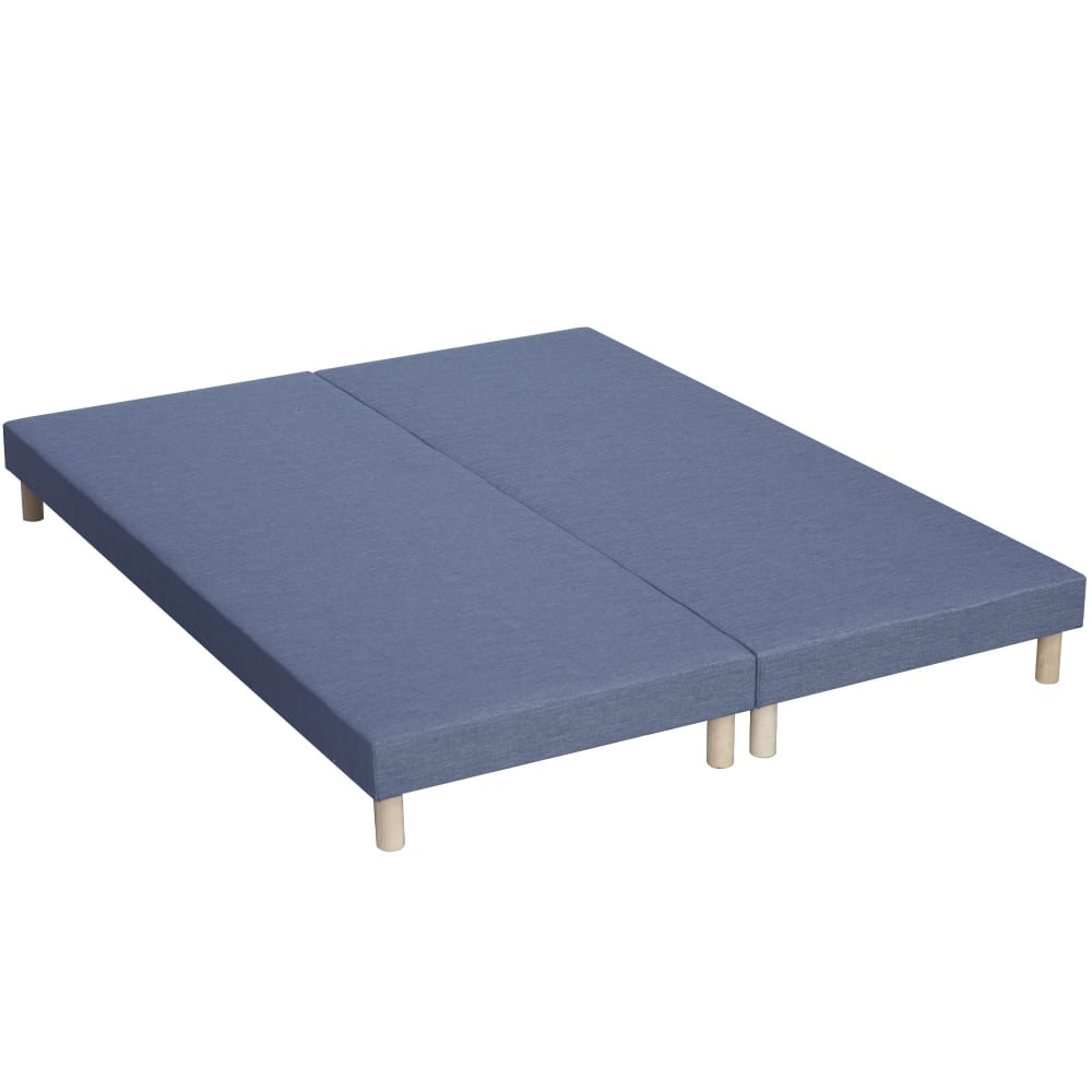 Sommier tapissier bleu denim 2x90x200
