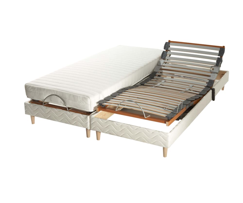 Sommier électrique et matelas accueil latex sommier 2x80x200