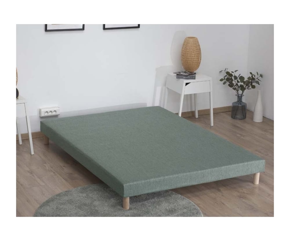 Sommier tapissier vert celadon 160x200