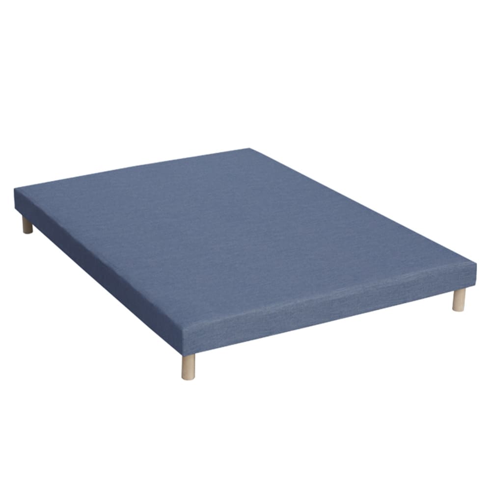 Sommier tapissier bleu denim 140x190