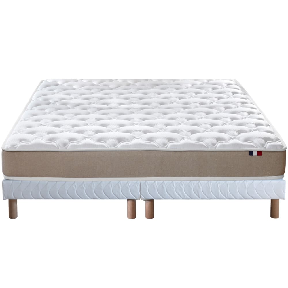 Matelas mousse accueil latex 3 zones + sommier 2x80x200 blanc - Maisons du Monde