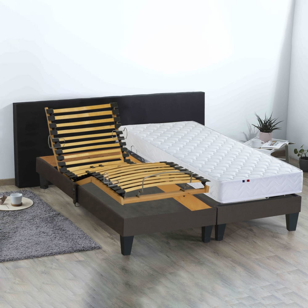 Sommier électrique et matelas accueil latex 160x200 - Maisons du Monde