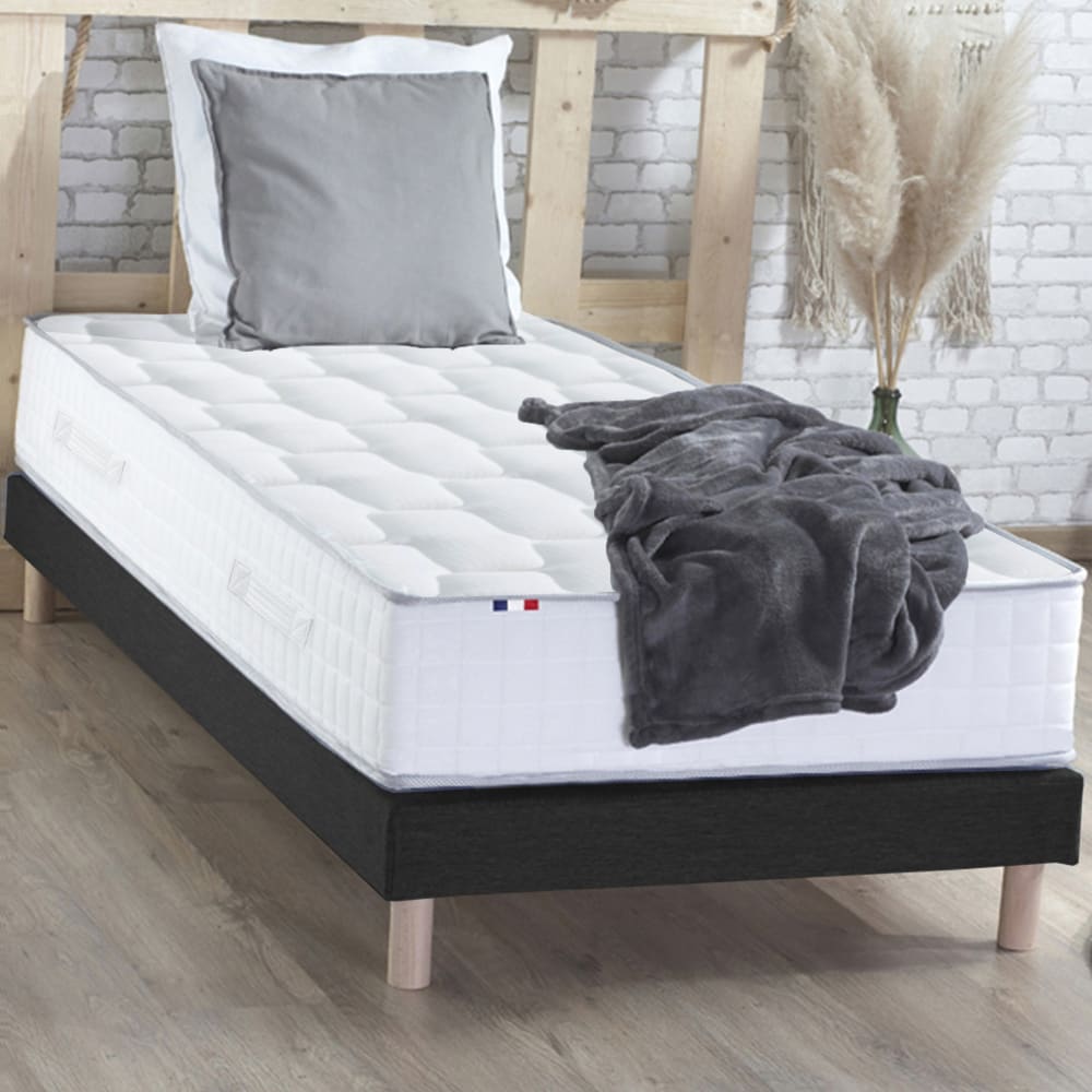 Matelas hybride memoire de forme sommier 90x190 sommier noir