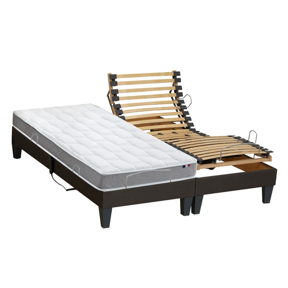 Sommier électrique et matelas mousse ferme 2x80x200
