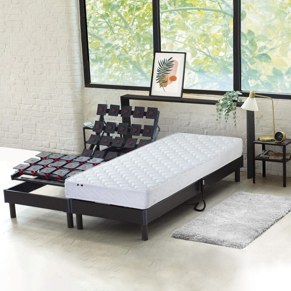 Sommier électrique et matelas accueil latex 180x200 - Maisons du Monde
