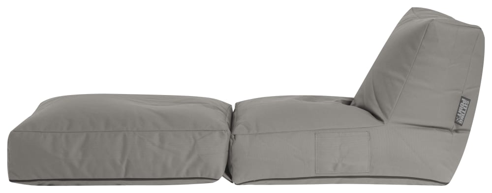 Pouf extérieur super qualité Dralon gris, dossier dépliable 90x70x80cm