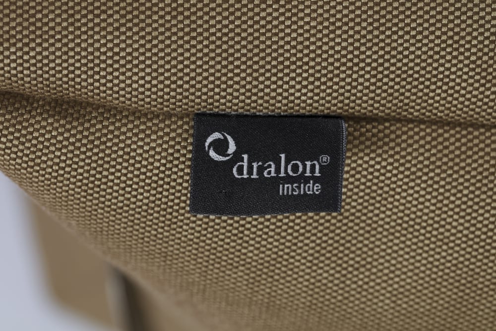 Pouf extérieur super qualité Dralon brun, dossier dépliable 90x70x80cm