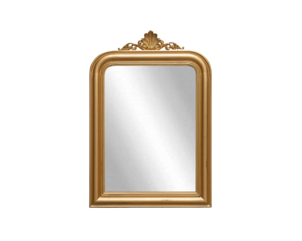 Miroir 177x117 style classique, cadre en pin bois doré