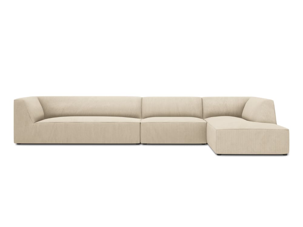 Micadoni Home 5-Sitzer Ecksofa rechts aus Cord, leichtes beige Öko-Tex Zertifikat - Stoff