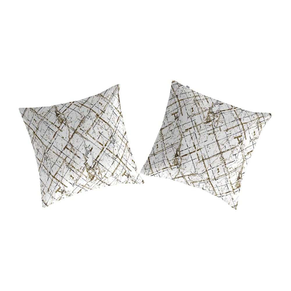 2 cuadrantes de algodón estampado blanco 65x65 cm