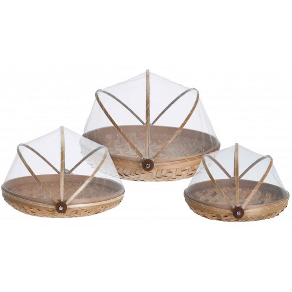 Cloches alimentaires en bambou - Lot de 3 Cloches alimentaires en bambou - Lot de 3