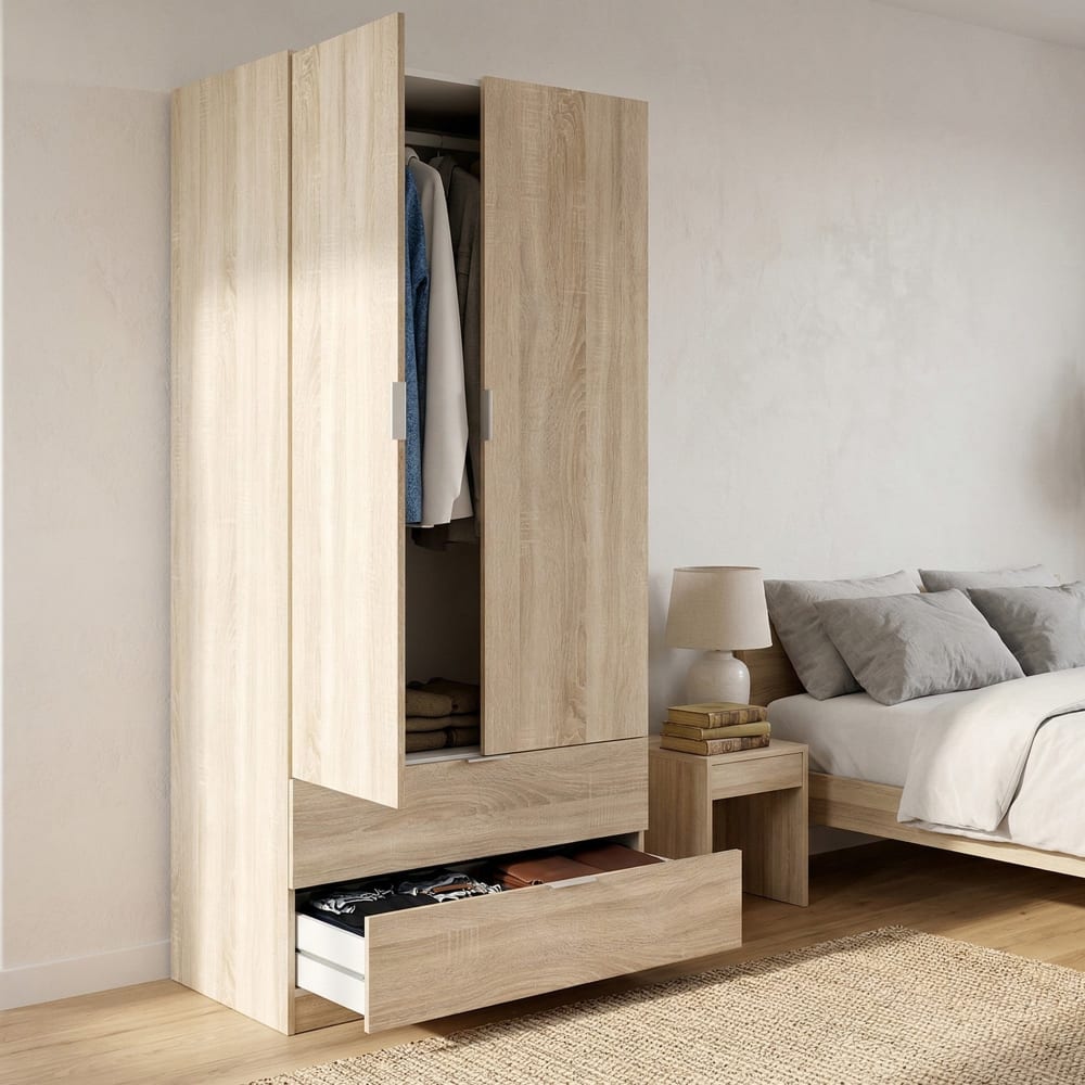 Armoire 2 portes effet bois beige 81x52 cm - Maisons du Monde