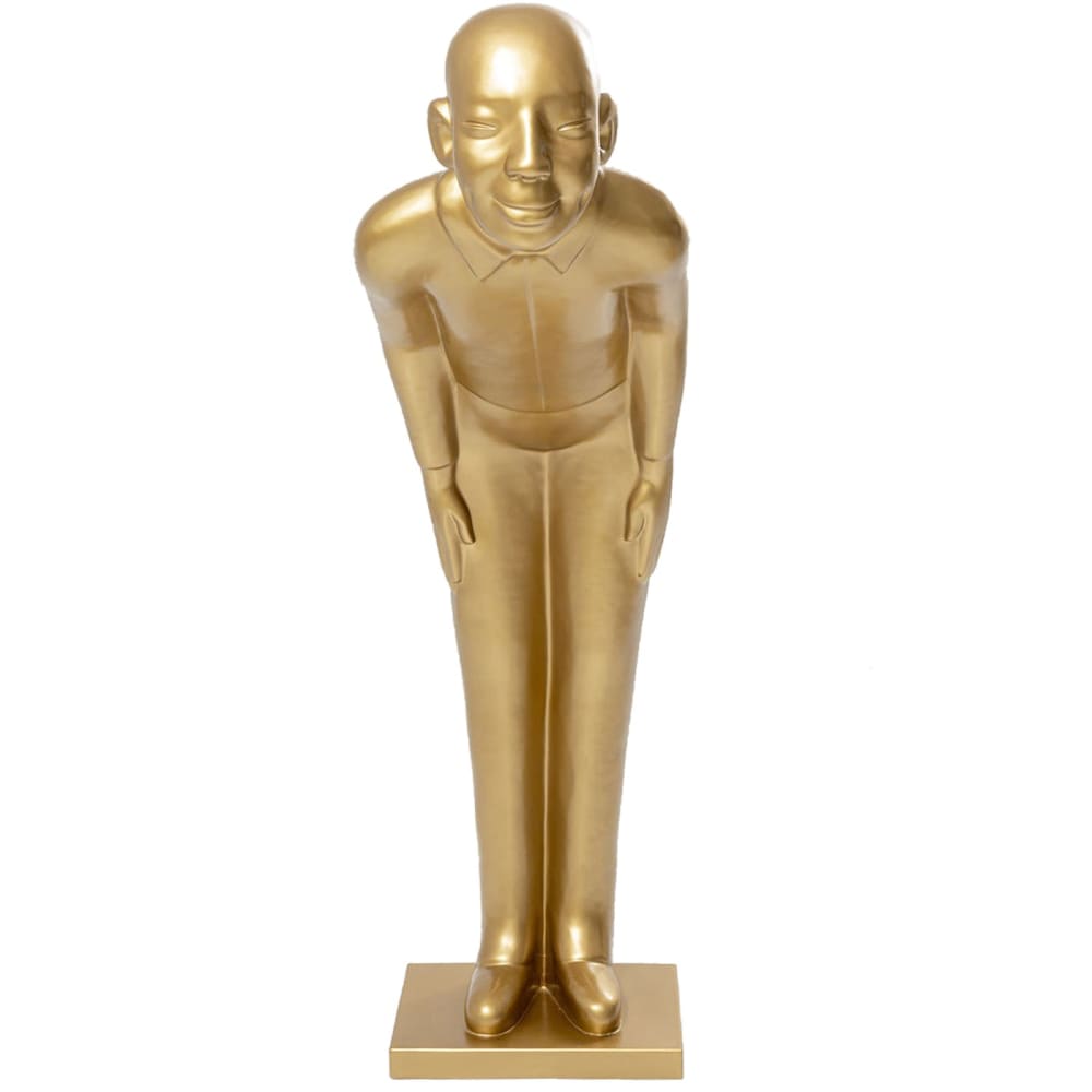 Kare Design Statue homme en fibre de verre dorée h162 style contemporain