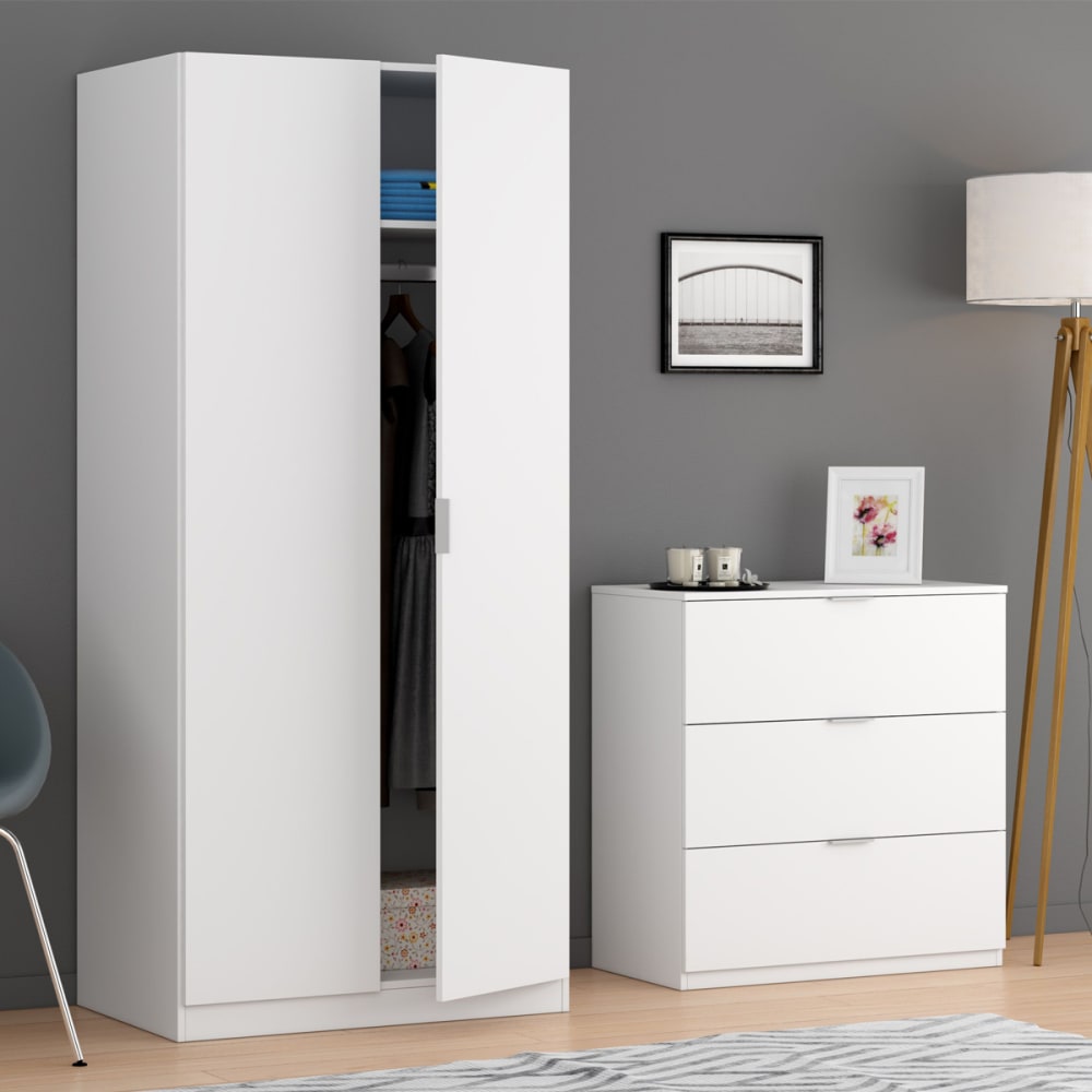 Commode effet bois blanc 77x38 cm - Maisons du Monde