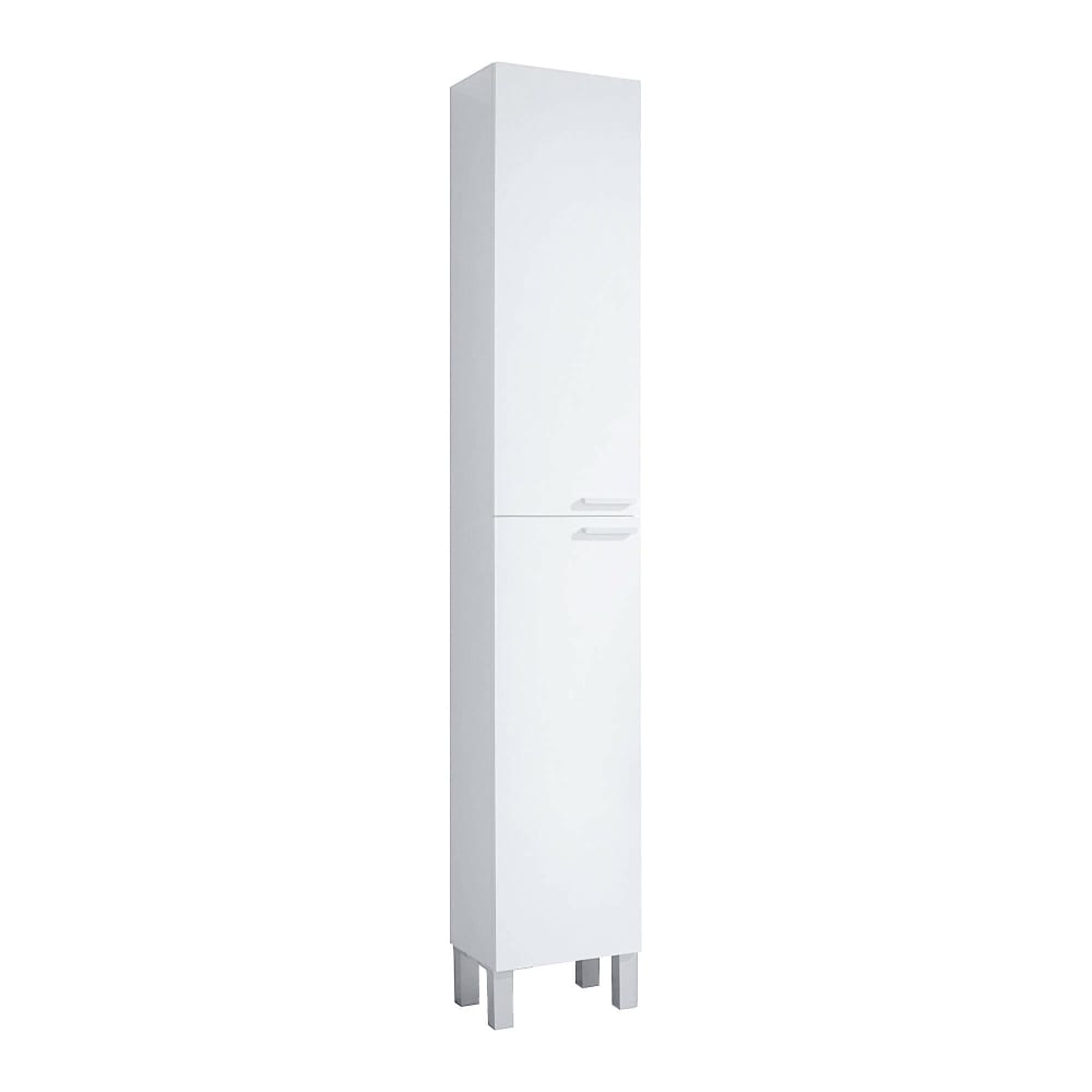 Armoire à colonnes effet bois blanc brillant 30x25 cm