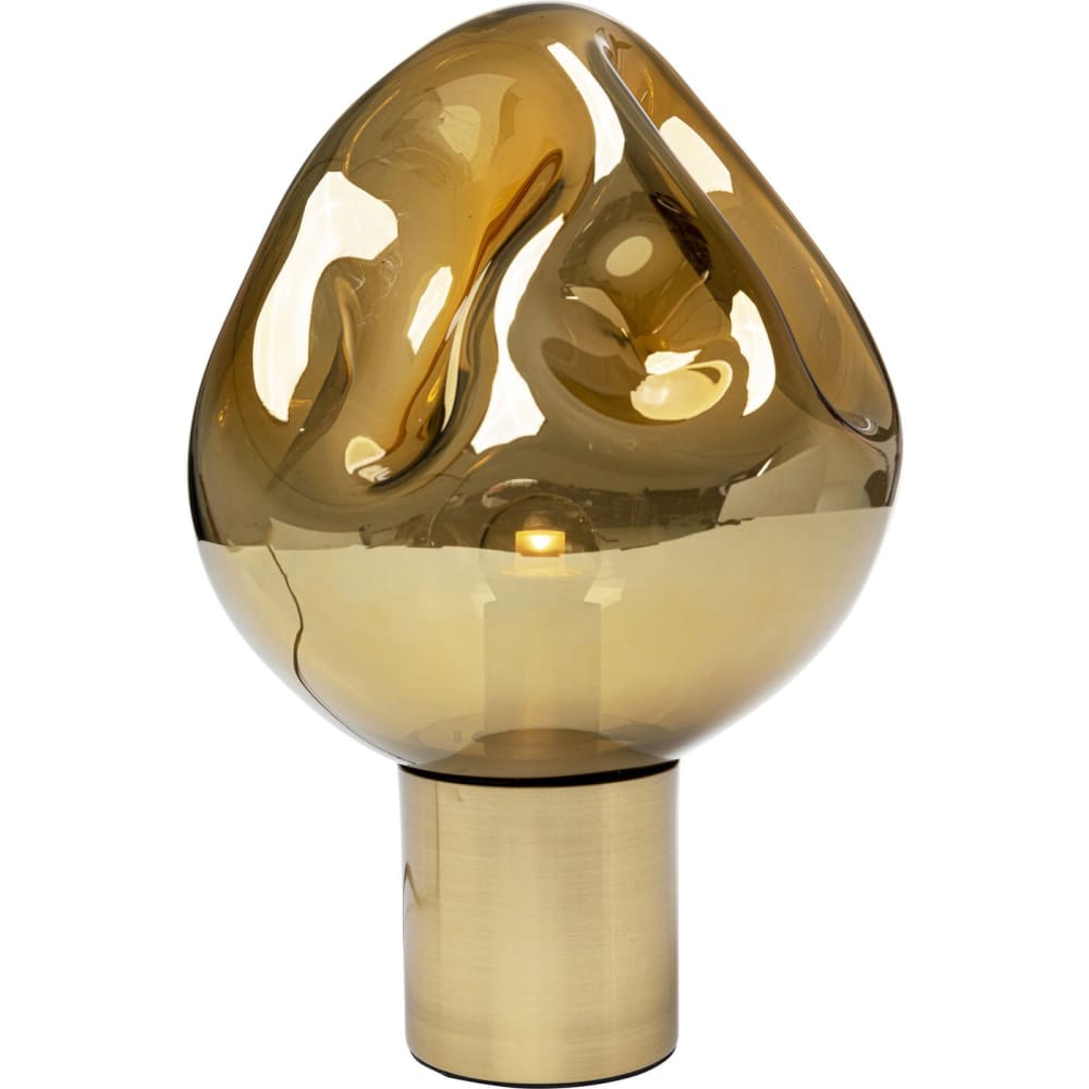Lámpara de vidrio dorado y acero dorado