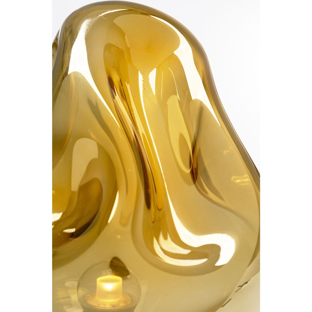 Lampe en verre déstructuré et acier doré — vue 4