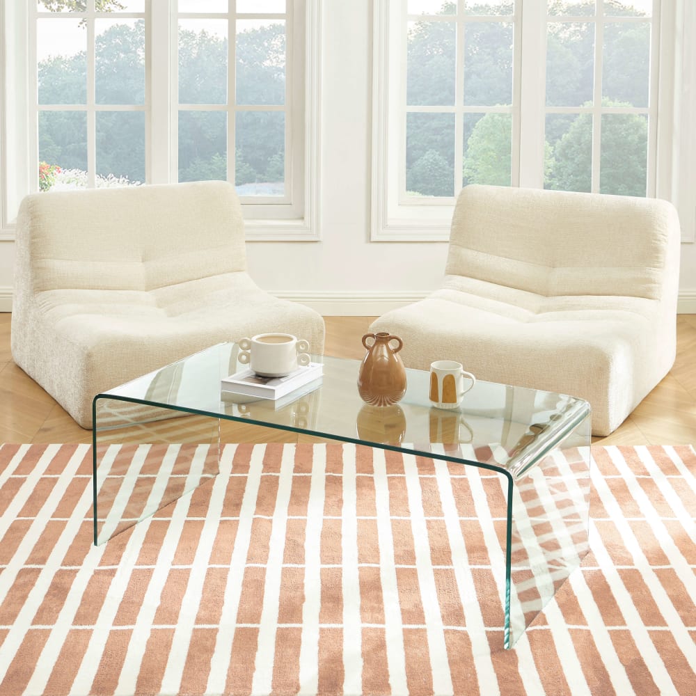 Table basse verre trempé transparent 120cm