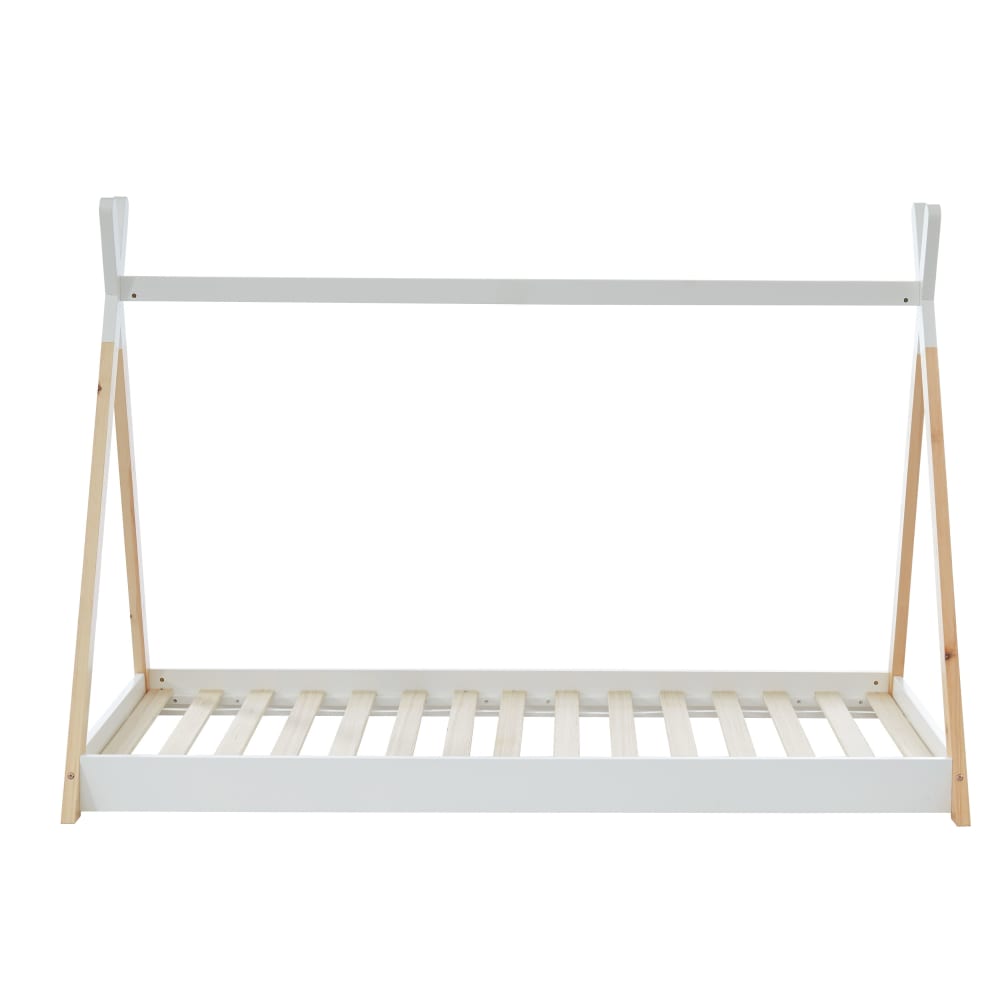 Lit enfant tipi   pin blanc sommier inclus 90x190 (Baita) - Image 1