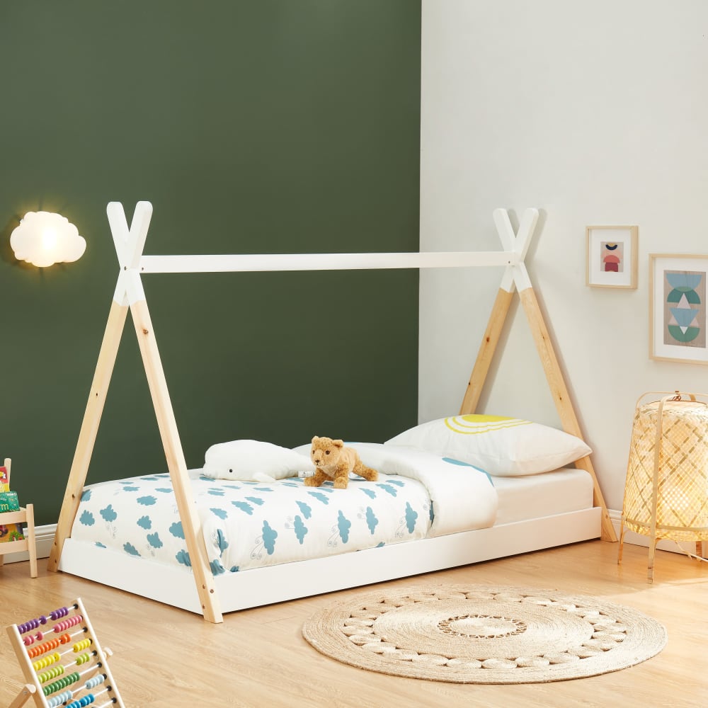 Lit enfant tipi   pin blanc sommier inclus 90x190 (Baita) - Image 2
