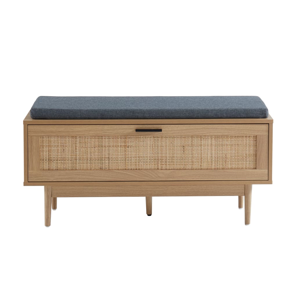 Banc à chaussures cannage rotin 1 porte 100cm - Maisons du Monde