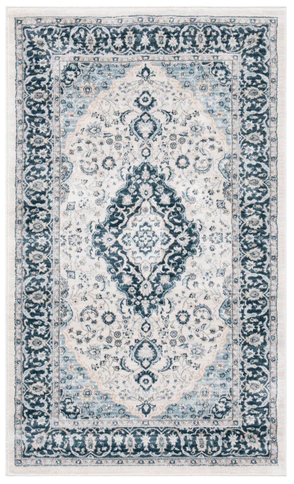 Safavieh Tapis de transition en polypropylène beige/bleu, 122 x 183 cm style vintage - Pp - Polypropylène