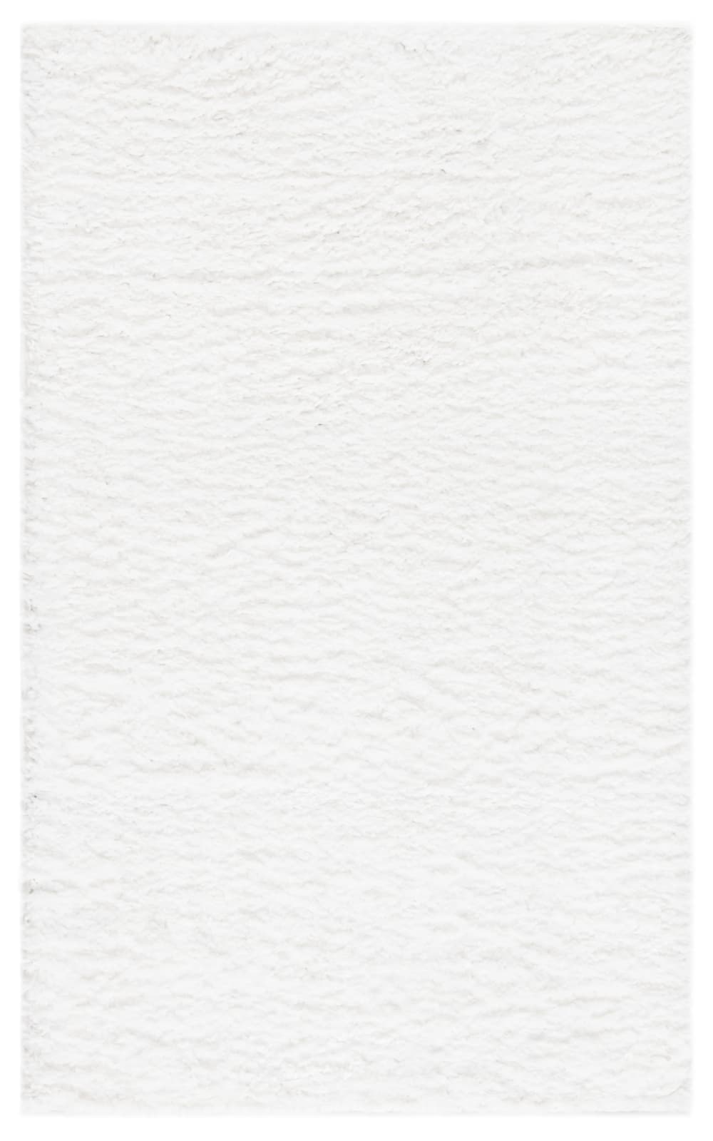 Tapis shag en polypropylène blanc, 91 x 152 cm