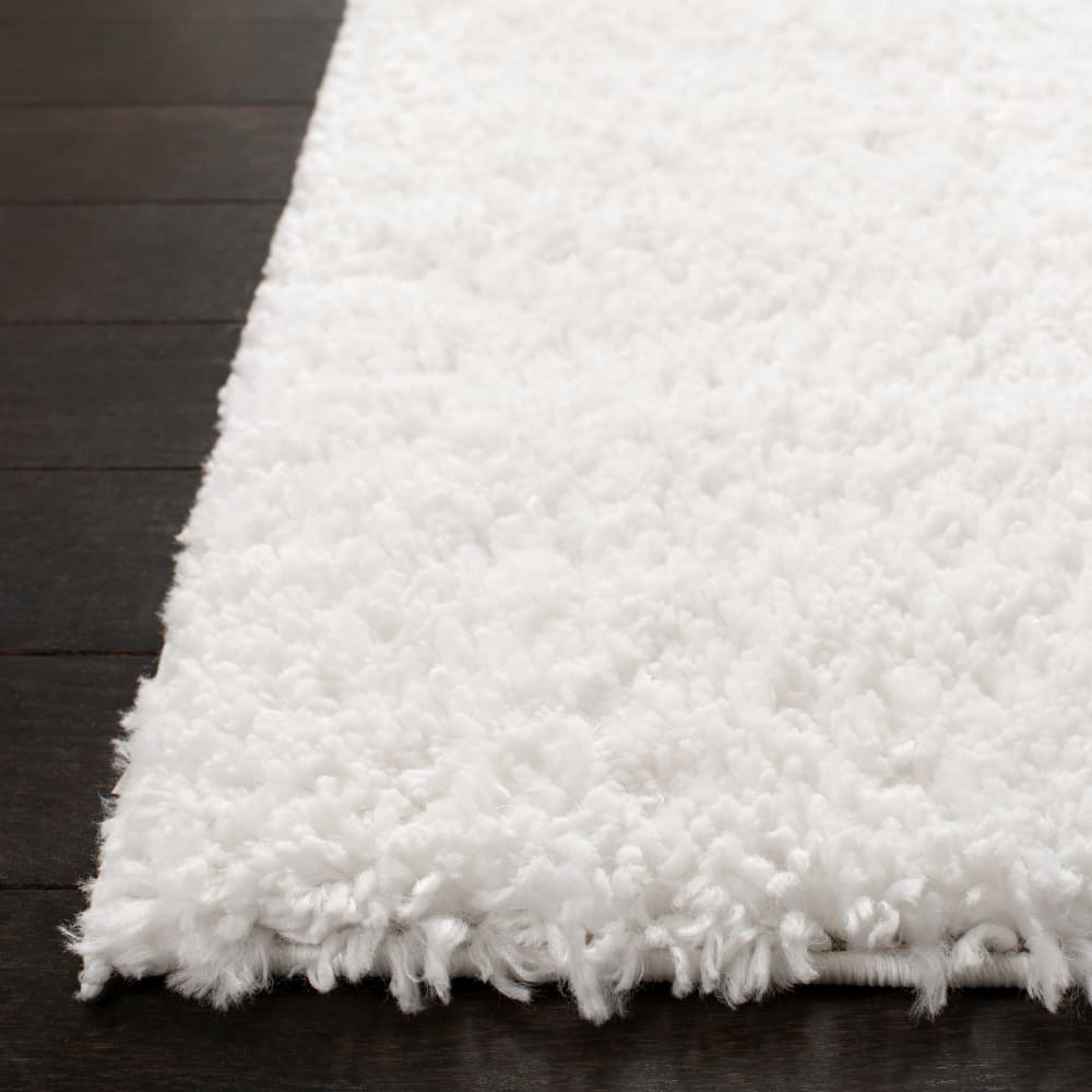 Tapis shag en polypropylène blanc, 91 x 152 cm — vue 4