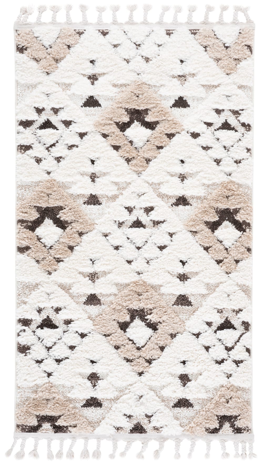 Tapis en polypropylène blanc/brun, 91 x 152 cm