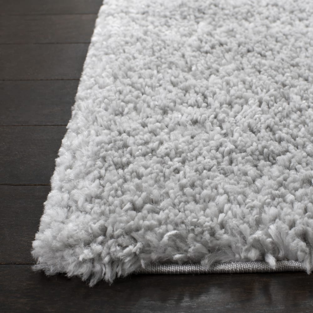 Tapis shag en polypropylène argent, 91 x 152 cm — vue 4