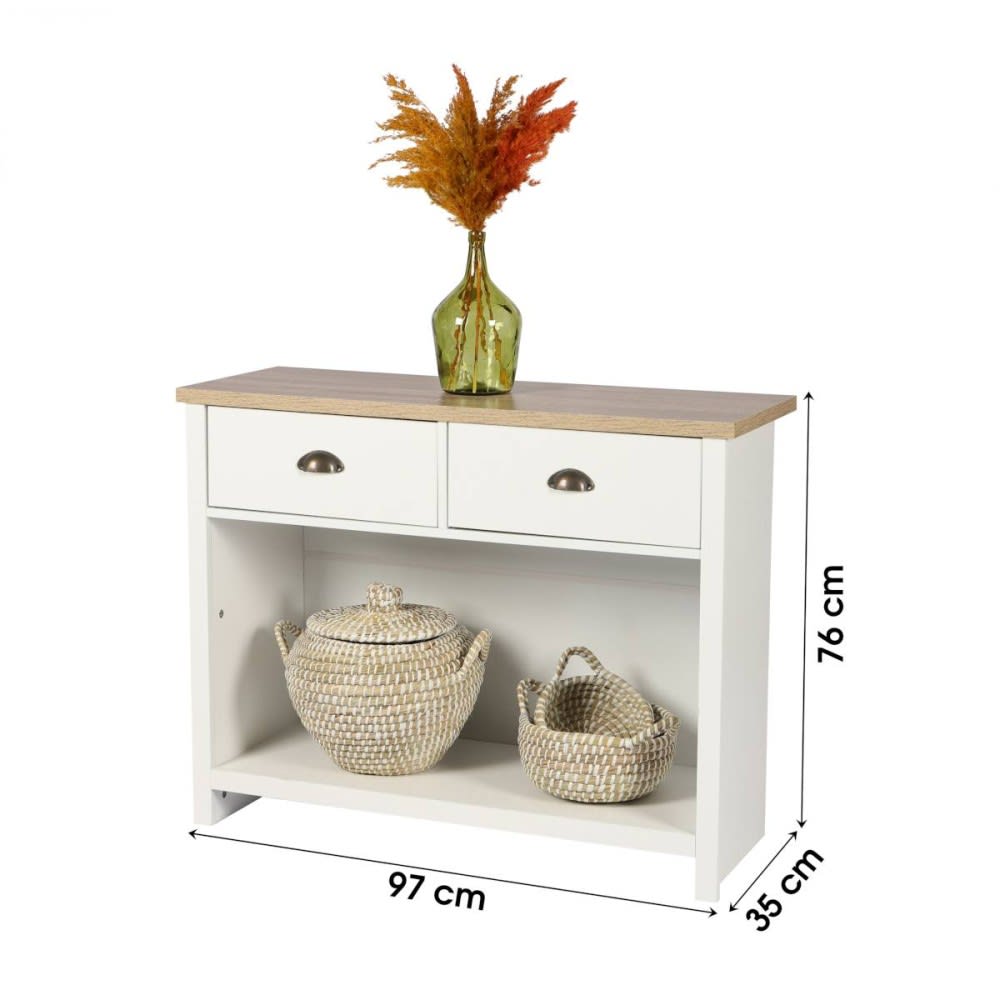 Console avec 1 étagère et 2 tiroirs - Maisons du Monde