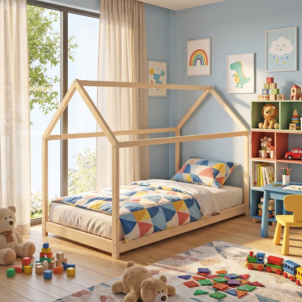 Hausbett mit Lattenrost Natur 90x190 - Maisons Du Monde