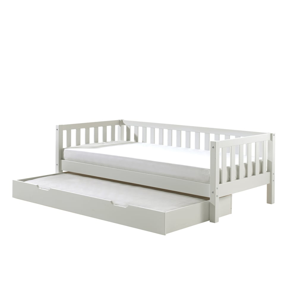 Lit banquette 90x200 sommier tiroir de lit inclus blanc