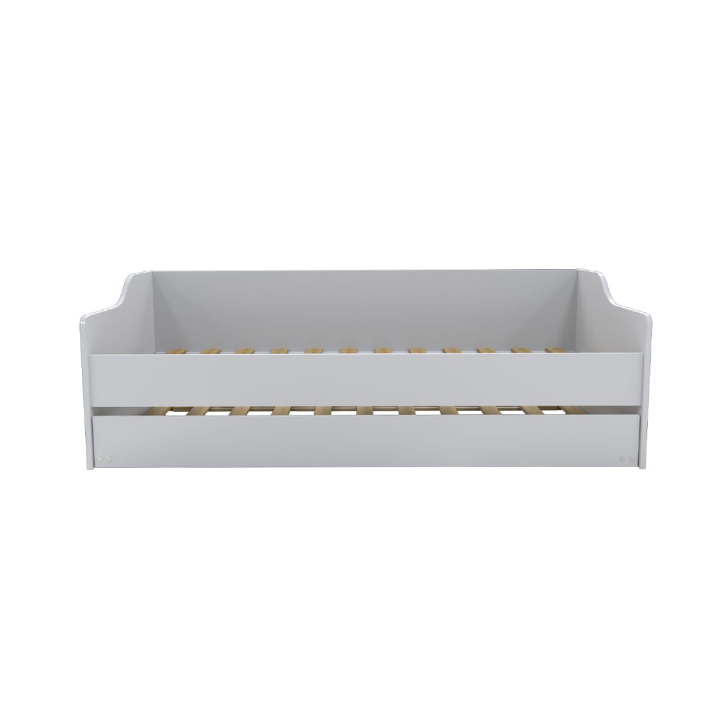 Weber industries Ausziehbares Bett mit 1 Bettschublade, 90x200 cm, weiß Spanplatte Baby