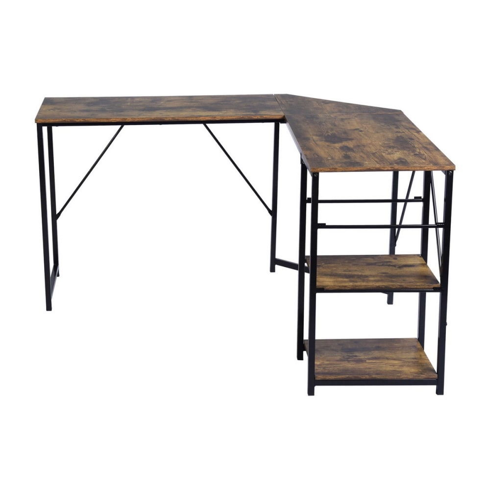 Mesa de jardín con tablero elevable de madera y estante. - Maisons du Monde