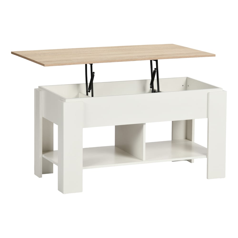 Consola blanca con tapa elevable y espacio de almacenamiento. - Maisons du Monde