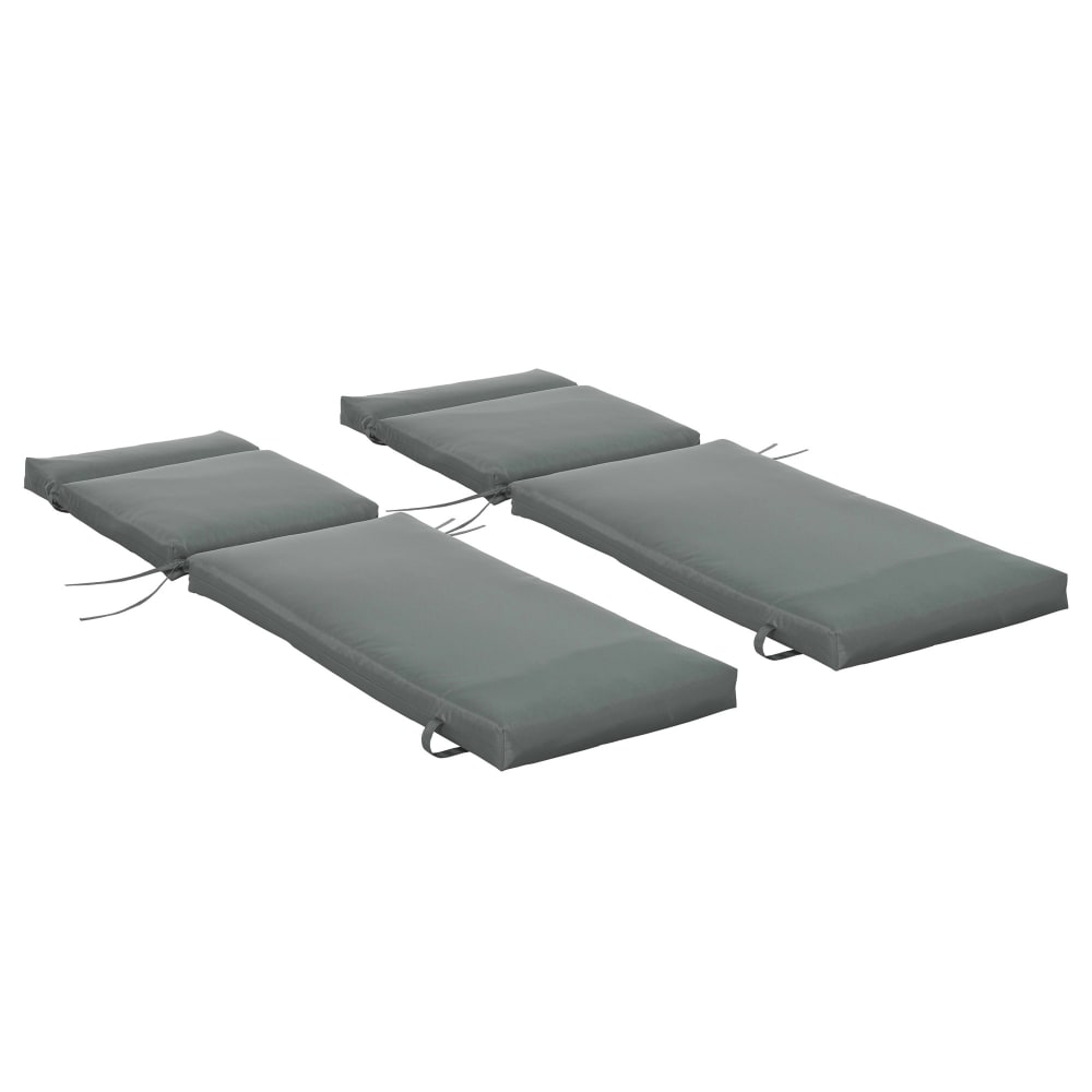 Lot de 2 matelas bain de soleil ép. 8 cm polyester déperlant gris