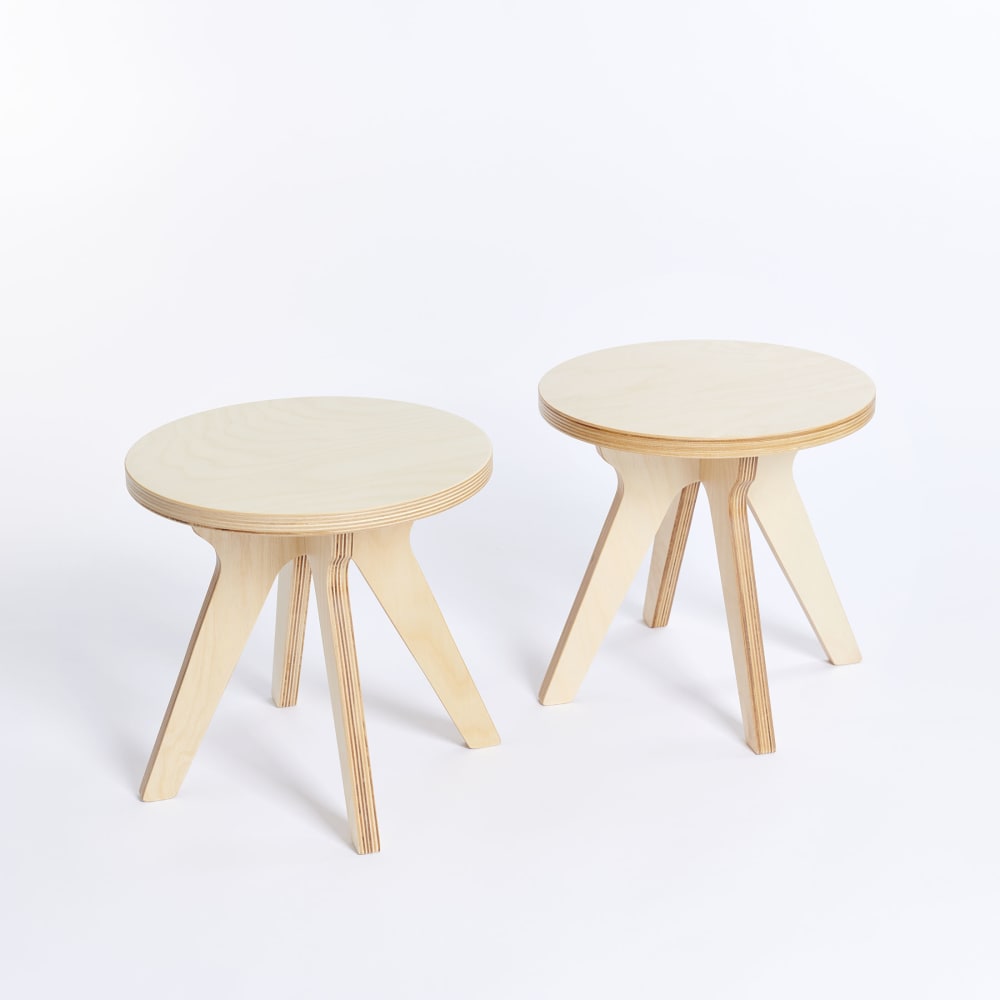 Lot de 2 tabourets en - bouleau