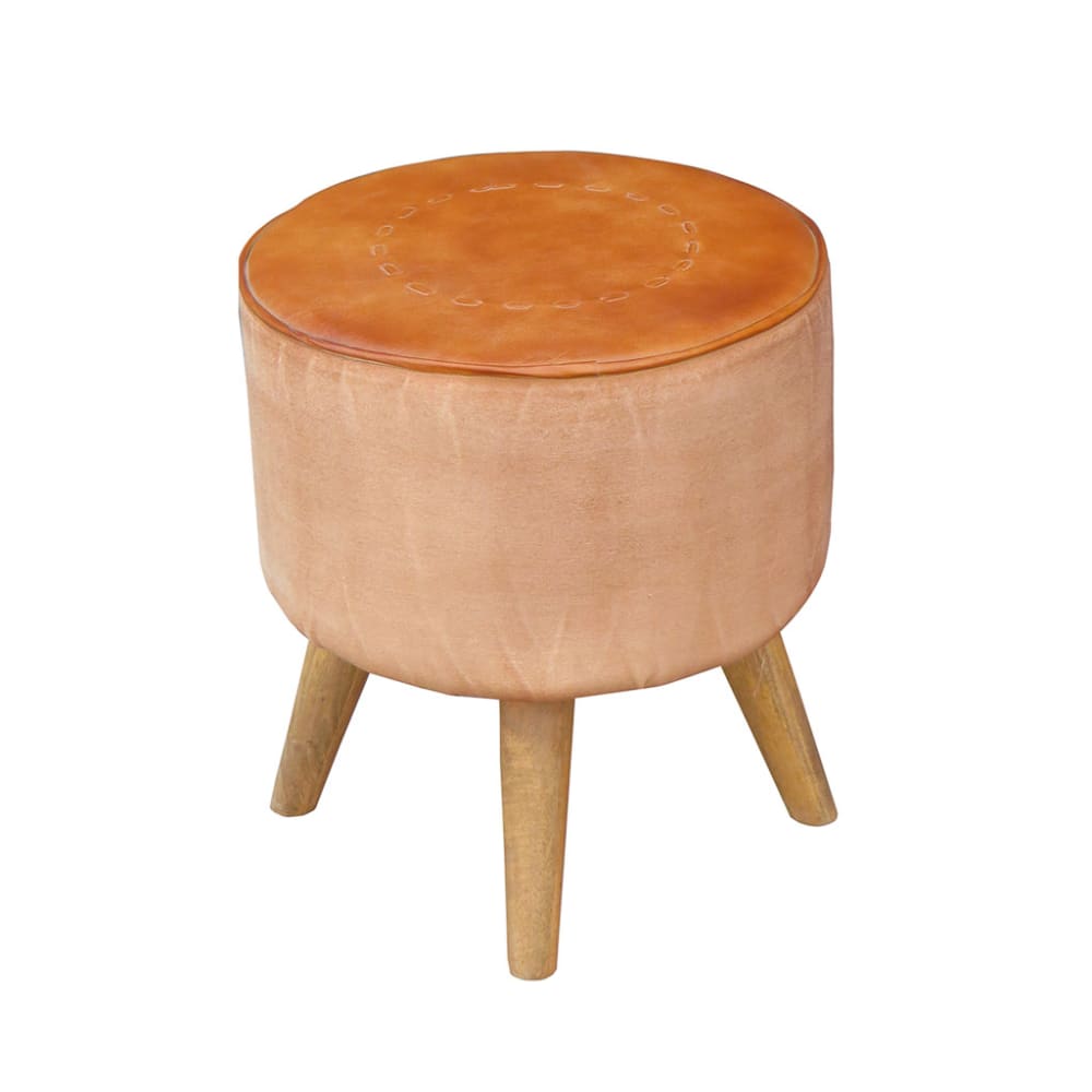 Taburete tapizado marrón 38x38x42 - Maisons du Monde