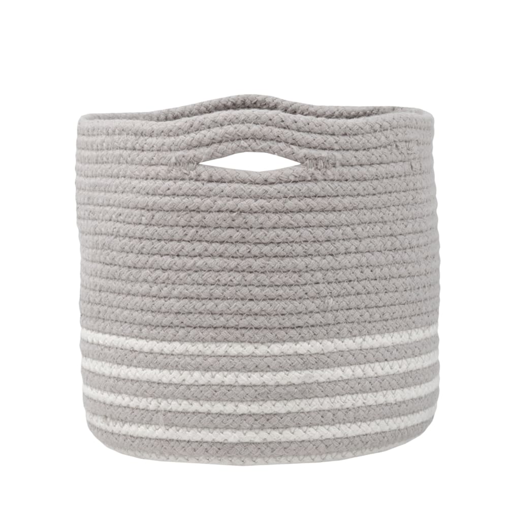 Set de 3 paniers ronds à anses coton gris - Maisons du Monde