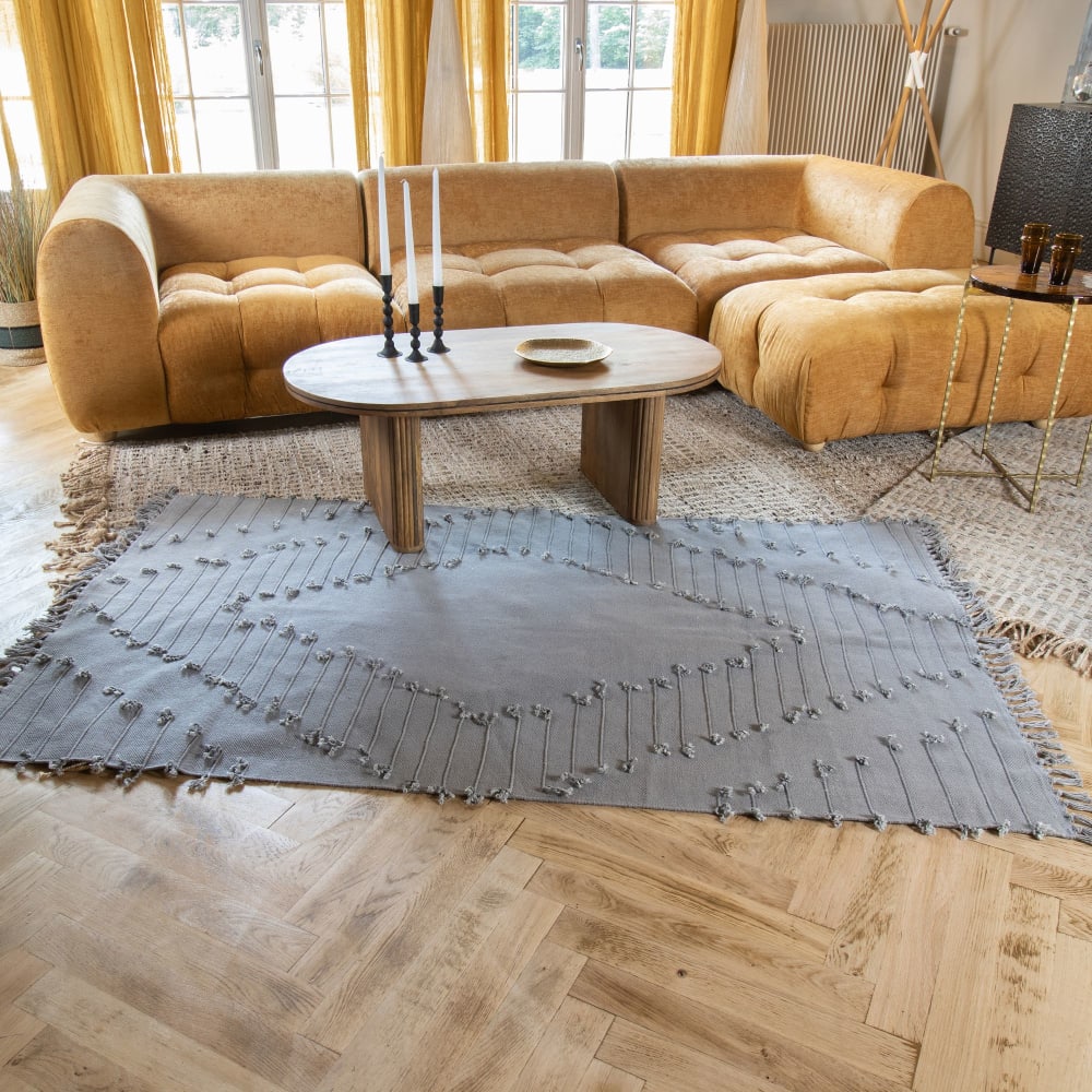 Tapis en coton gris bleuté 120x180cm — vue 3