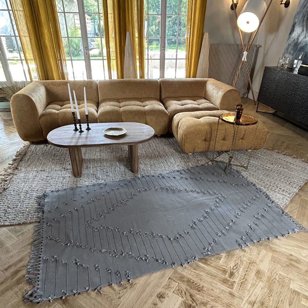 Tapis en coton gris bleuté 120x180cm — vue 4