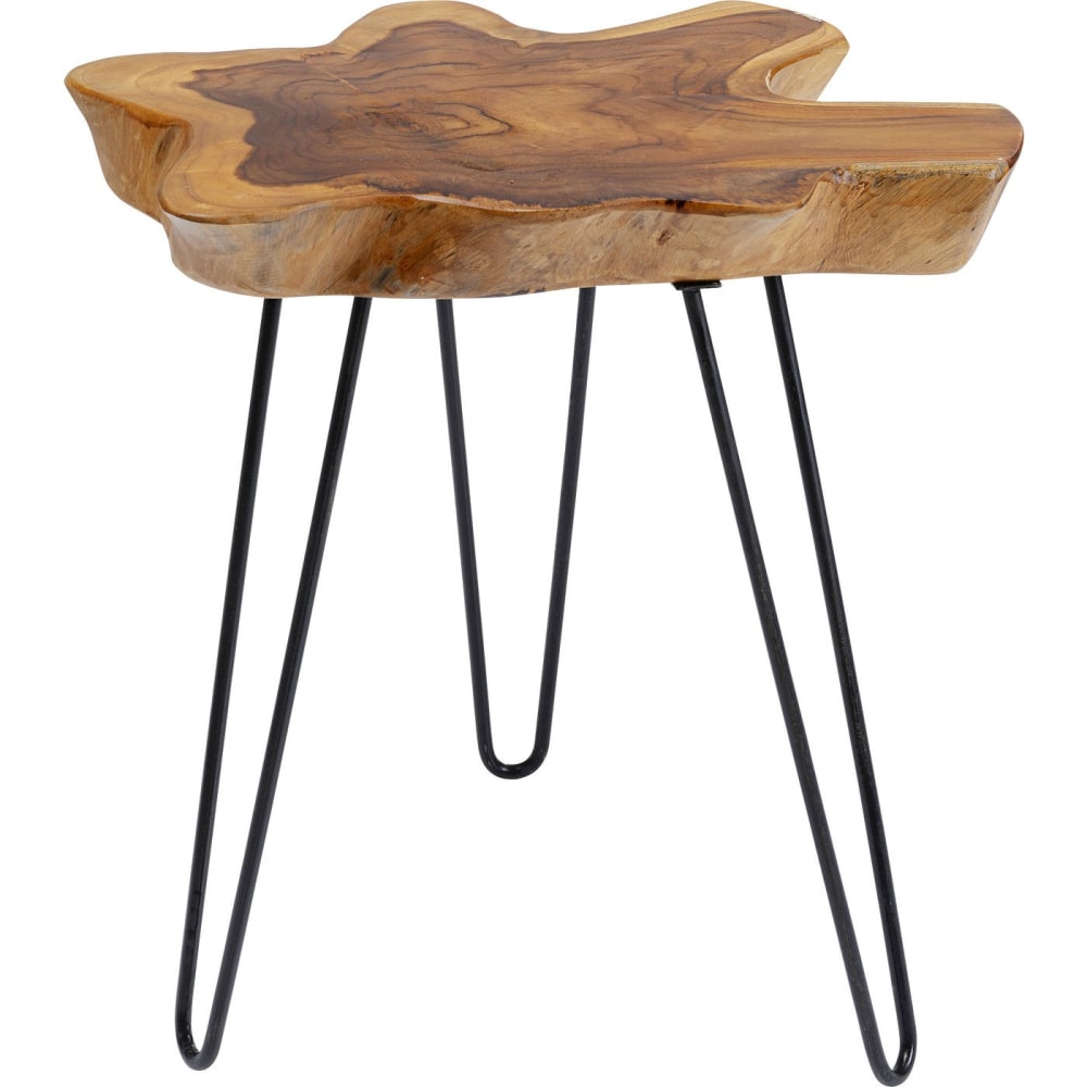 Table d'appoint en teck massif et acier Table d'appoint en teck massif et acier
