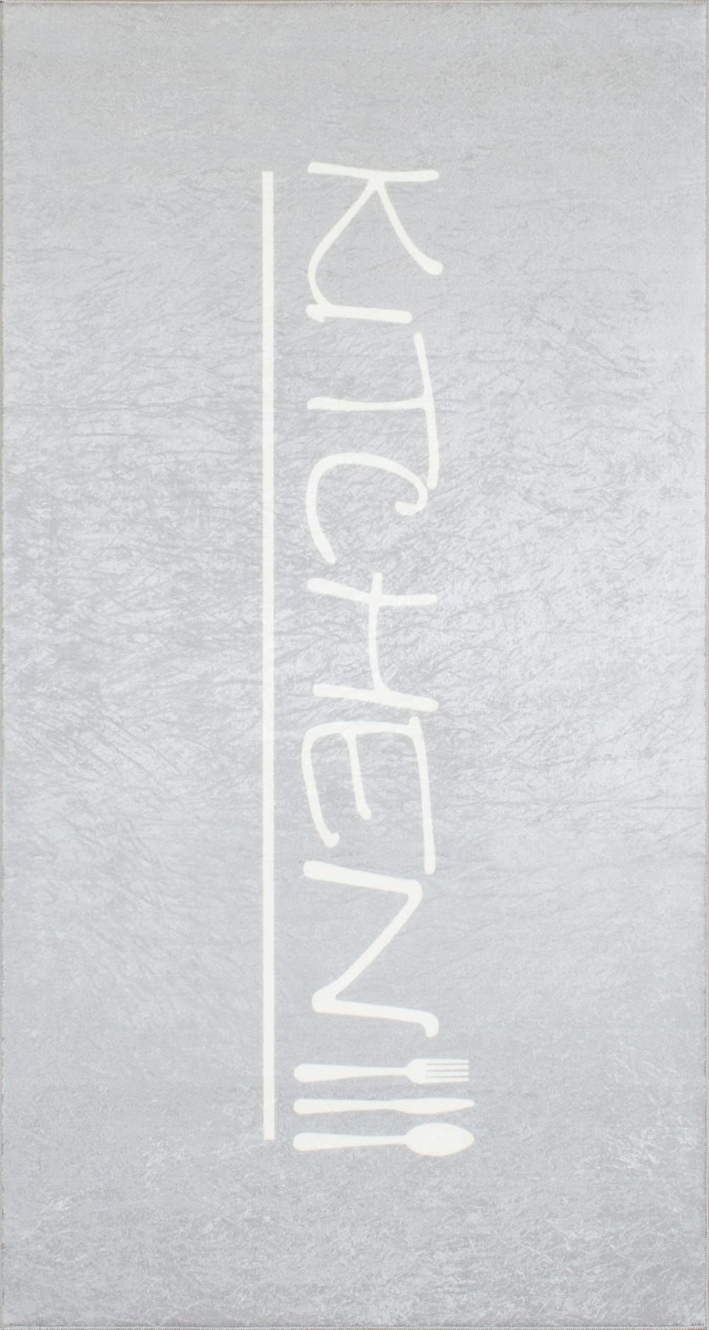 Tapis de cuisine gris motif kitchen 80x150