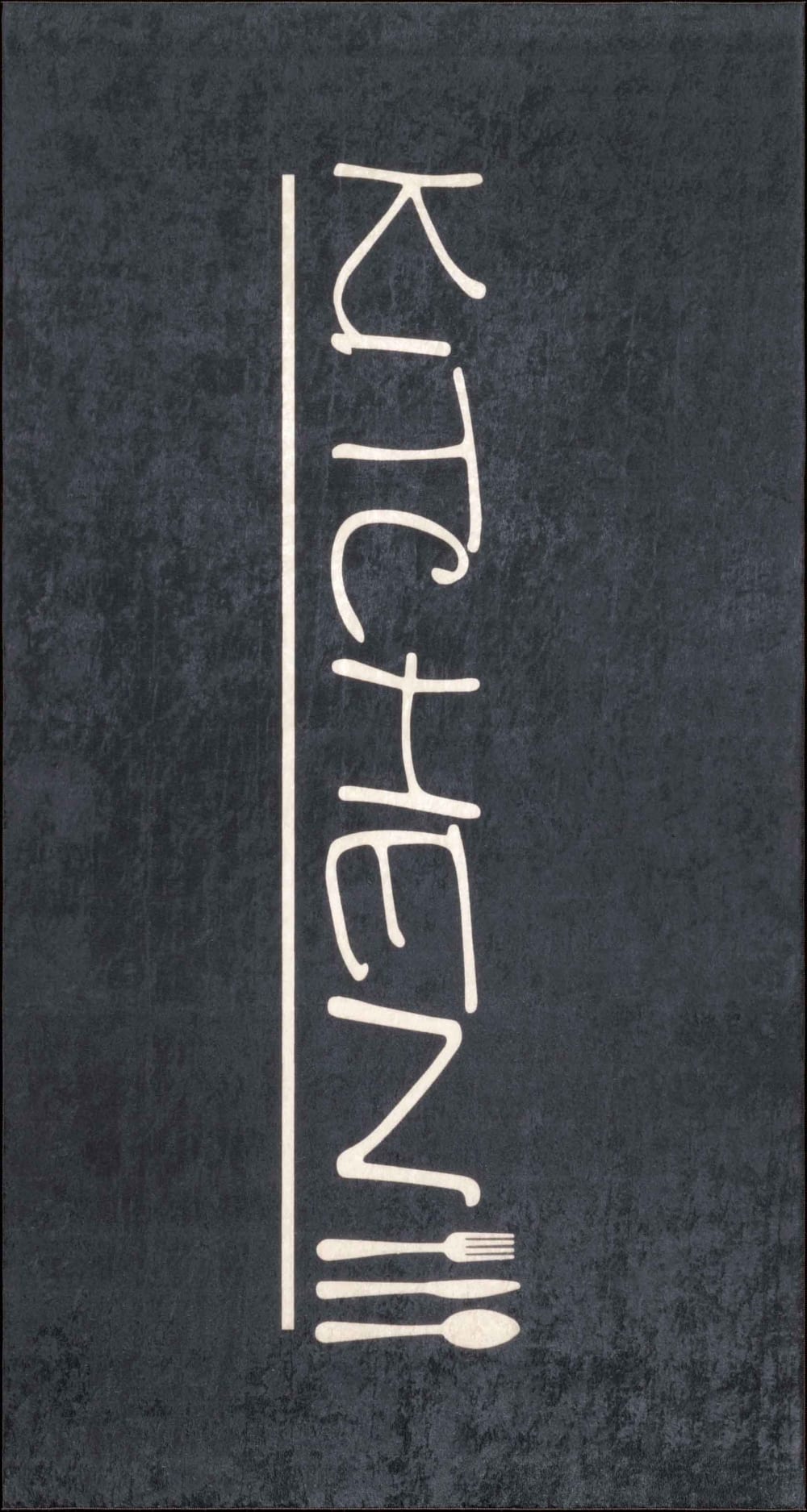 Tapis de cuisine anthracite motif kitchen 70x180