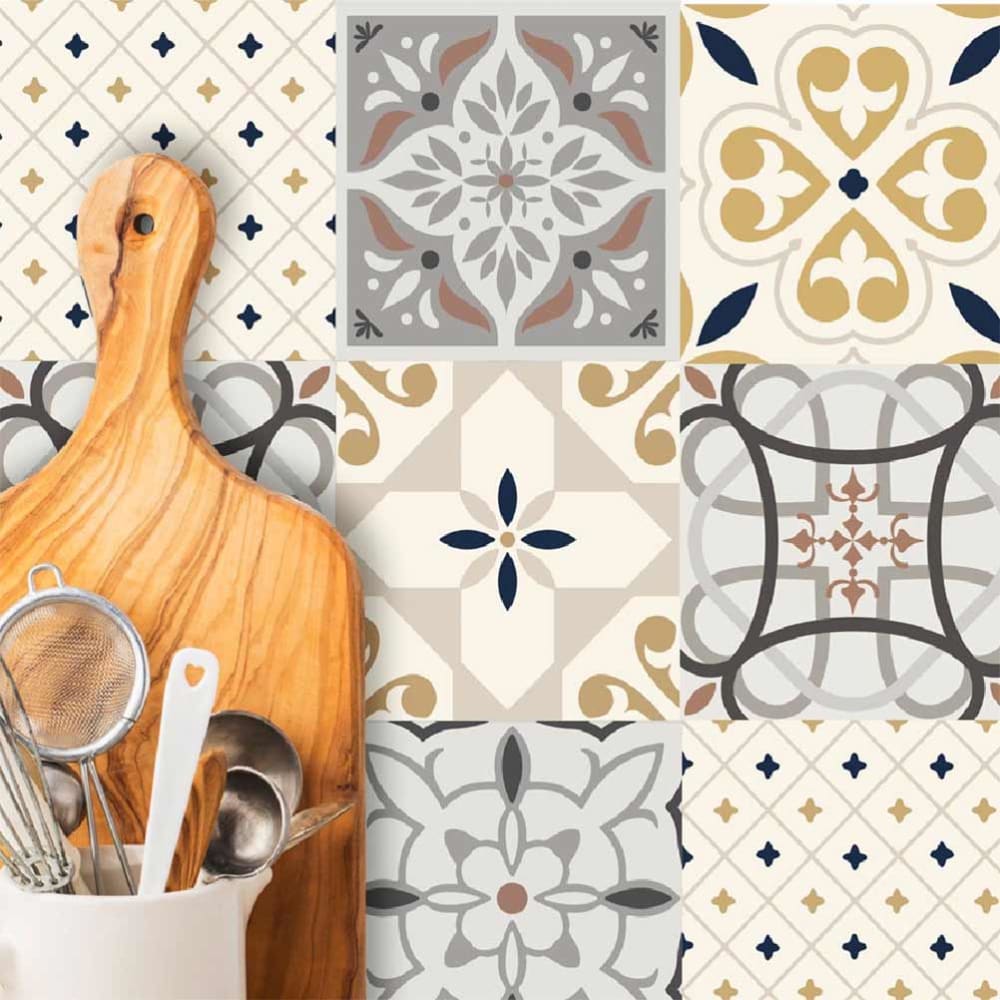 6 stickers à carreaux de ciment 15x15cm - Maisons du Monde