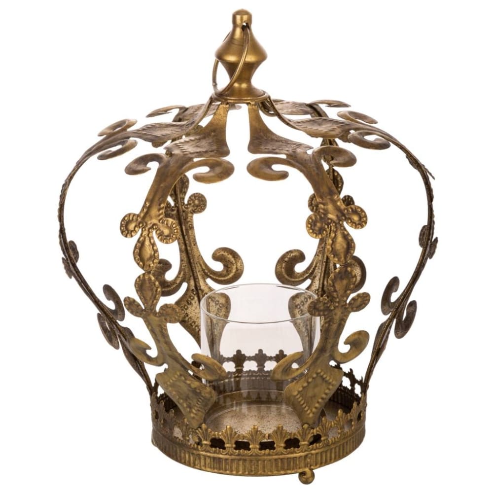 Portavelas de metal dorado 26.5x26.5x33.5h cm - Maisons du Monde