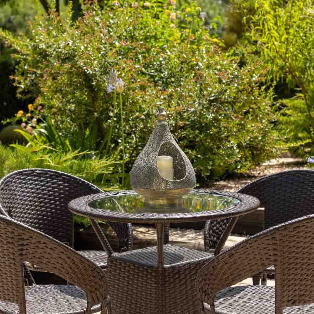 Portavelas de metal dorado 25x25x38h cm - Maisons du Monde