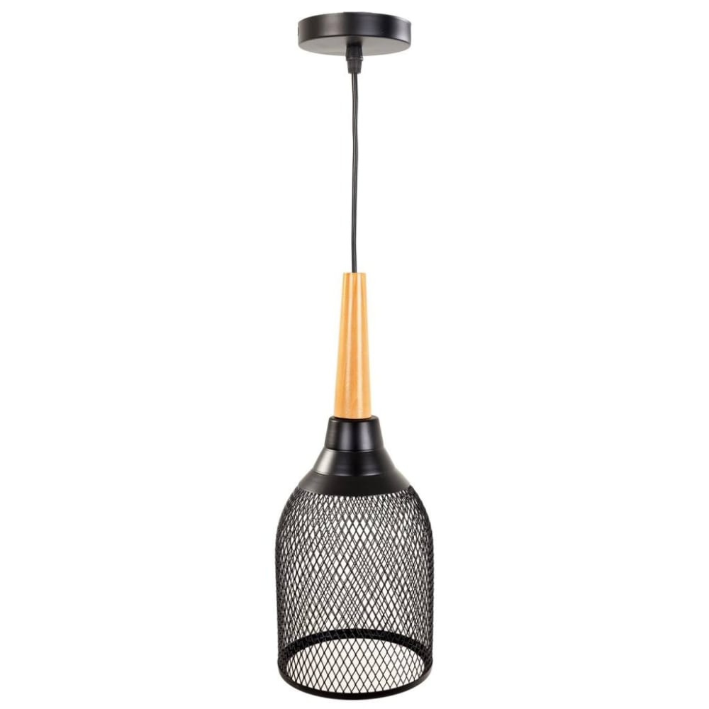 Lámpara de techo de metal negro 13,5x13,5x35/105h cm