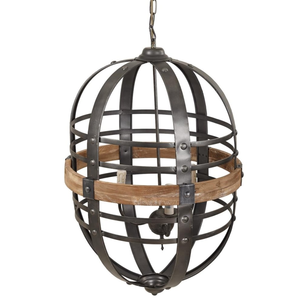 Lámpara de techo de metal negro 53x53x81/150 - Maisons du Monde